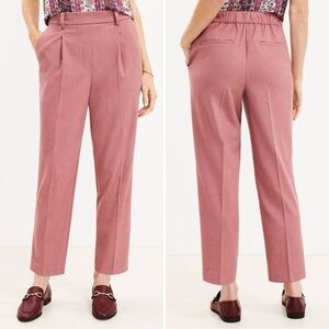 LOFT‎ Pull On Tapered Pants in Brushed Flannel Mauve Women's Size XL